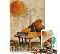 Puzzle Abstrait mélancolique pour Piano, 1000 pièces, Jouet cognitif pour Adultes, à Assembler Ensemble, Image Amusante, Collection d'art (38x26cm)