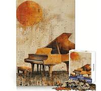 Puzzle Abstrait mélancolique pour Piano, 1000 pièces, Jouet cognitif pour Adultes, à Assembler Ensemble, Image Amusante, Collection d'art (38x26cm)