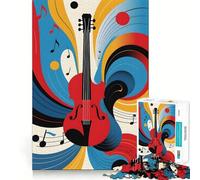Puzzle Abstrait Musique de Violon 1000 pièces Jeu de mémoire Amusant Bords Lisses,Assemblage Parfait Une façon divertissante d'occuper Son Temps Libre (50x75cm)