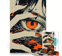 Puzzle Abstrait Orange Eye pour Adultes, 1000 pièces, stimule la mémoire, se détend et s'amuse Bords précis Joli Cadeau (38x26cm)