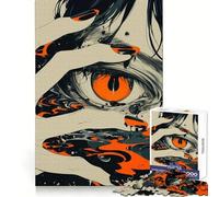 Puzzle Abstrait Orange Eye pour Adultes, 1000 pièces, stimule la mémoire, se détend et s'amuse Bords précis Joli Cadeau (38x26cm)