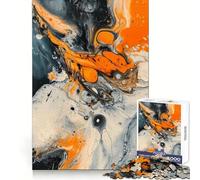 Puzzle Abstrait Orange pour Adolescents, 1000 pièces, pour stimuler la mémoire, Jeu d'intérieur, pour Les fêtes (38x52cm)