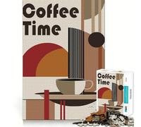 Puzzle Abstrait Original Coffee Time pour Adultes, 1000 pièces, Jeu de logique Fine, détente et Bords Nets, œuvre d'art (50x75cm)