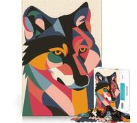 Puzzle Abstrait Plat de Loup pour Adolescents,1000 pièces,découpe Laser pour Un Assemblage Parfait,Exercice Mental Calme à la Maison (50x75cm)