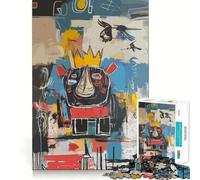 Puzzle Abstrait Pop Art Roi Rhino 1000 pièces pour Adolescents Jeu de logique Solide Amusant et paisible Découpe de précision Cadeau Exceptionnel (38x26cm)