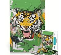 Puzzle Abstrait pour Adultes Rugissement de Tigre », 1000 pièces, Jeu d'exercice Mental, détente, pour Les vœux du Père Noël 38x26cm