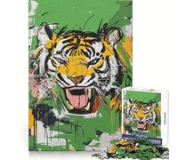 Puzzle Abstrait pour Adultes Rugissement de Tigre », 1000 pièces, Jeu d'exercice Mental, détente, pour Les vœux du Père Noël 38x26cm