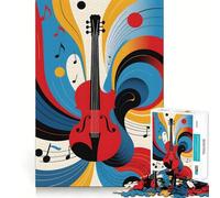 Puzzle Abstrait pour Adultes sur Le thème du Violon,1000 pièces,entraînement cérébral ludique,pièces nettes et sans bavures,activité conviviale et chaleureuse (38x52cm)