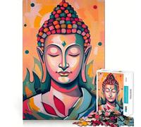 Puzzle Abstrait représentant Un Bouddha Serein en méditation, 1000 pièces, pour Adultes Jeu de logique et de Loisirs Découpe Parfaite Cadeau créatif (38x52cm)