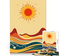 Puzzle Abstrait Soleil et Vagues 1000 pièces pour Adolescents Jeu de réflexion et de détente Découpe Nette Liste de souhaits du Père Noël 38x52cm