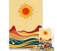 Puzzle Abstrait Soleil et Vagues 1000 pièces pour Adultes, Sharp Logic, Jouet de Loisirs à Domicile, découpe précise, 50x75cm