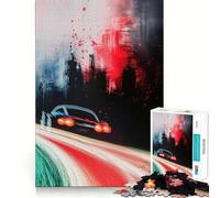 Puzzle Abstrait Speed Blur pour Adultes, 1000 pièces, Motif Voiture floue, Difficile à réaliser Cadeau Unique et Relaxant, aux découpes nettes 50x75cm