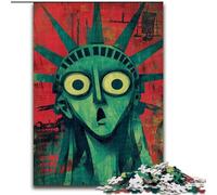 Puzzle Abstrait Statue de la Liberté 1000 pièces pour Adolescents, Jeu Familial Anti-Stress, défi Difficile, Cadeaux pour Amis et Famille (50x75cm)