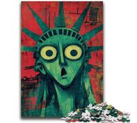 Puzzle Abstrait Statue de la Liberté 1000 pièces pour Adultes et Adolescents, Jeu Stimulant et Jeu Familial, Interaction Parent-Enfant 50x75cm