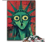 Puzzle Abstrait Statue de la Liberté 2000 pièces pour Adolescents, Jeu Familial Anti-Stress, défi Difficile, Cadeaux pour Amis et Famille (70x100cm)