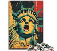 Puzzle Abstrait Statue de la Liberté pour Adolescents, 1 000 pièces, idéal comme Cadeau pour Toute la Famille (38x26cm)