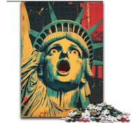 Puzzle Abstrait Statue de la Liberté pour Adultes, 1000 pièces, Difficile à réaliser, mais Amusant et Humoristique, Cadeau d'anniversaire, décoration Murale 26x38cm