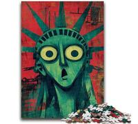 Puzzle Abstrait Statue de la Liberté pour Adultes et Adolescents, 1 000 pièces, Jeu Stimulant, Chaque pièce est Unique - Jeu Familial Stimulant (38x26cm)