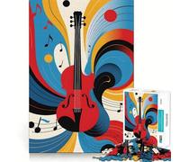 Puzzle Abstrait sur Le thème du Violon pour Adolescents,1000 pièces,pour stimuler l'esprit,Amusant,découpe Nette,Composants Robustes,activité de Groupe réconfortante (38x26cm)