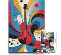 Puzzle Abstrait sur Le thème du Violon pour Adultes, 1000 pièces, Jeu de réflexion Stimulant, Cadeau Original pour Les fêtes, Format 38x26cm