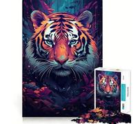 Puzzle Abstrait Tigre 1000 pièces pour Adolescents, défi intellectuel, Jeu de réflexion, Passe-Temps Calme, découpe précise, Joli Cadeau 38x52cm