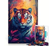 Puzzle Abstrait Tigre 1000 pièces pour Adolescents, Jeu de logique et de Coordination, Anti-Stress, découpe précise, Joli Cadeau 38x52cm