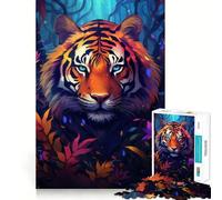 Puzzle Abstrait Tigre 1000 pièces pour Adolescents, Jeu de logique et de Sens, Divertissement paisible, Bords Lisses, Cadeau créatif 38x26cm