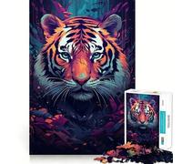 Puzzle Abstrait Tigre 1000 pièces pour Adolescents, Jeu de logique et de Stimulation émotionnelle, Divertissement paisible, Bords Lisses, Cadeau créatif 50x75cm