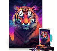 Puzzle Abstrait Tigre 1000 pièces pour Adultes, Jeu de logique mentale, Divertissement paisible, découpe Ferme, Cadeau précieux 38x52cm