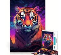 Puzzle Abstrait Tigre 1000 pièces pour Adultes, Jeu de réflexion, détente, découpe Parfaite, Cadeau mémorable 50x75cm