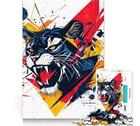 Puzzle Abstrait Tigre en colère de 1000 pièces pour Adolescents Un Jeu Amusant et ressourçant,sans espaces,idéal pour Une soirée en Famille (38x26cm)