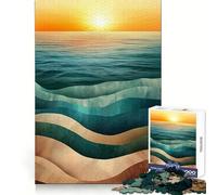 Puzzle Abstrait Vagues au Coucher du Soleil pour Adultes, 1000 pièces, stimule la mémoire, Offre Un Divertissement apaisant et de qualité supérieure, Un Cadeau attentionné 50x75cm