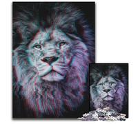 Puzzle Abstrait Visage de Lion 1000 pièces pour Adultes Jeu interactif Familial défi cérébral 1000 pièces (75 x 50 cm)