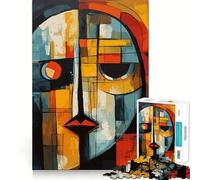 Puzzle Abstrait Visage Triste 1000 pièces pour Adultes, Jeu de réflexion, activité à la Maison, découpe Lisse, Surprise de Noël (38x26cm)