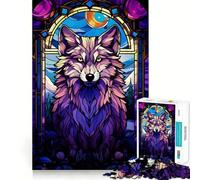 Puzzle Abstrait Wolf Magenta Night de 1000 pièces pour Adolescents Jeu de mémoire et de Concentration Qualité Professionnelle Activité de Groupe relaxante en intérieur (50x75cm)