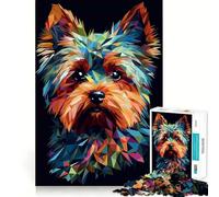 Puzzle Abstrait Yorkshire Terrier 1000 pièces Jeu cognitif Amusant Pièces Robustes et aux découpes nettes Exercice Mental Calme à la Maison (38x52cm)