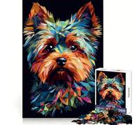 Puzzle Abstrait Yorkshire Terrier 1000 pièces pour Adultes Cadeau Amusant et Relaxant Bords précis Cadeau mémorable (38x52cm)