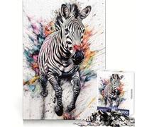 Puzzle Abstrait zèbre à l'aquarelle pour Adolescents, 1000 pièces, Concentration mentale, détente, (38x26cm)
