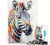 Puzzle Abstrait zèbre Aquarelle 1000 pièces pour Adultes,Jeu de mémoire Amusant,découpe Experte,activité relaxante en Groupe à l'intérieur (50x75cm)