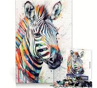 Puzzle Abstrait zèbre Aquarelle 1000 pièces pour Adultes, réflexion stratégique, évasion paisible, Assemblage précis, Joli Cadeau (50x75cm)