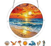 Puzzle Acrylique Attrape-,83 Pièces DIY Colorées Effet Vitrail | Décoration De Jardin Attrape-pour Fenêtre | pour Maison Dortoir Appartement Chambre À Coucher Salon Jardin