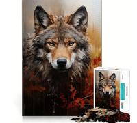 Puzzle Acrylique Loup 1000 pièces Jeu de réflexion Amusant Conception sans Espace pour Les réunions de Famille (38x52cm)