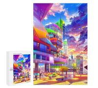 Puzzle Adolescent, 1000 pièces, Vibrant Future Cityscape, 1 puzzle adulte, jeu de famille, anniversaire, interaction parent-enfant, 1000 pièces