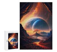 Puzzle Adolescent 300pcs God Tree Planet Cosmos Puzzle Décoration Murale Décoration Maison 300pcs
