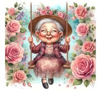 Puzzle Adorable Grand-mère Rose de 200 Pièces pour Adultes, Puzzles 200 pièces Adultes, Jigsaw Puzzle d'art pour Défi, Puzzles Coloré à Faire soi-même pour la Décoration de la Maison