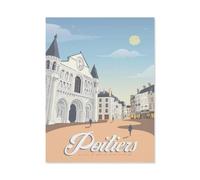 Puzzle Adult 1000，Affiche de Voyage Vintage de Poitiers，Puzzle De 1000 Pièces Jeux De Famille Amusants, Divertissement De Relaxation Et De Méditation（50x70cm）-BJ54