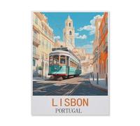 Puzzle Adult 1000，Lisbonne Portugal，Puzzle De 1000 Pièces Jeux De Famille Amusants, Divertissement De Relaxation Et De Méditation（38x26cm）-FJ75