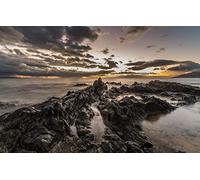 Puzzle Adulte 100 pièces, Beauté Naturelle, mer, Coucher de Soleil, crépuscule, Horizon, Paysage Nuageux, Littoral 45,5x35,5CM