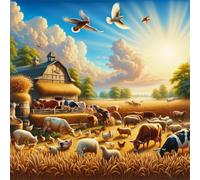 Puzzle Adulte 100 Pièces, Bricolage Puzzle Animaux Champs de blé, Puzzles Impossible 100 Pieces, Jeu de Famille Team Building, Cadeau pour Les Amants ou Les Amis, Unique Home Decor