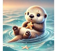 Puzzle Adulte 100 Pièces, Bricolage Puzzle Loutre étoile de mer, Puzzles Impossible 100 Pieces, Jeu de Famille Team Building, Cadeau pour Les Amants ou Les Amis, Unique Home Decor